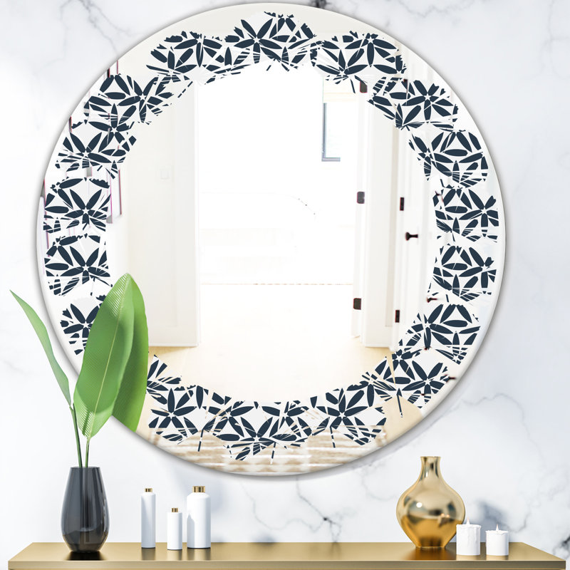 Miroir mural abstrait sans cadre, H 31,5 po x l po