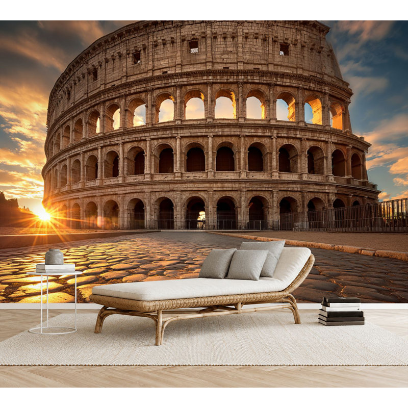 Papier peint adhésif auto-adhésif Rome Golden Sunset, 69" L x 96" W