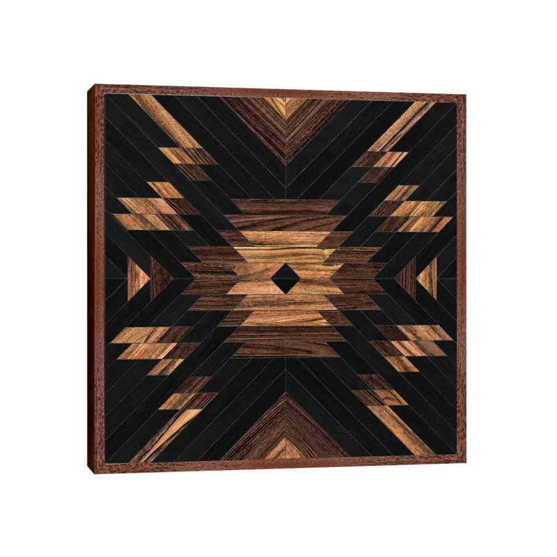Urban Tribal Pattern No.7 by Zoltan Ratko - Print on Canvas, Classic Brown Wood Framed, 66.04 cm H x 66.04 cm W