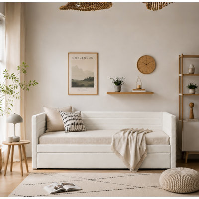 Upholstered Twin Daybed with Large Storage Drawers