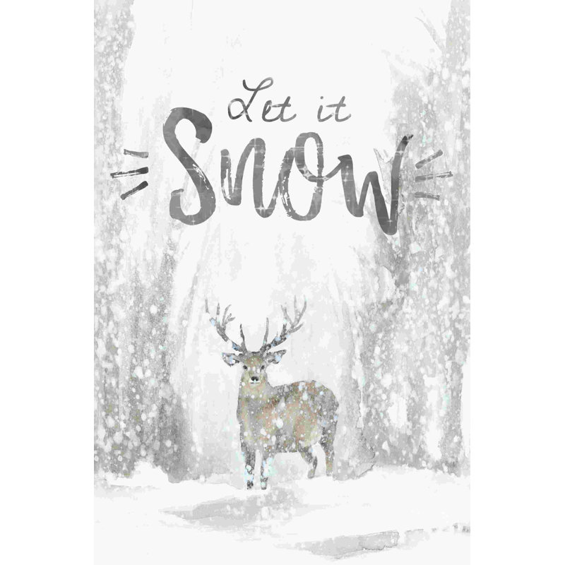 Cerf dans la neige, H 30 po x l 20 po