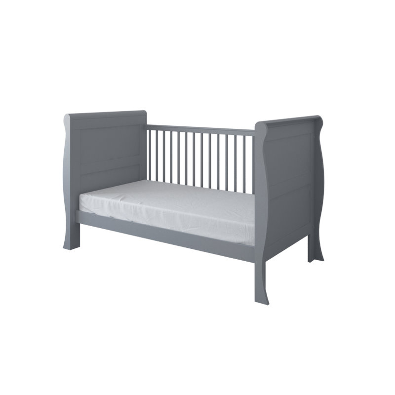 Valletta 3 Cot Bed, Grey, No