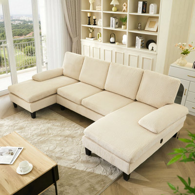 4 Seater Corduroy Sofa