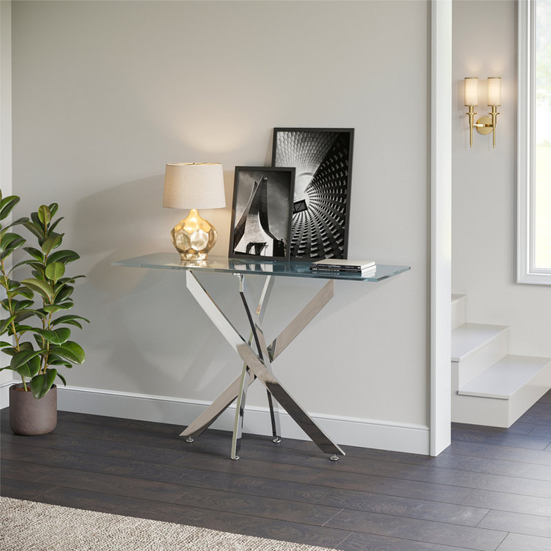 Scheinuk 120cm Glass Top Console Table