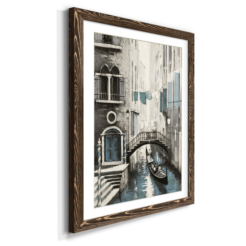 Venise I - reproduction d'art, Walnut Framed Paper, H 31,5 po x l 23,5 po x P 1,5 po, Blanc