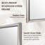 Modern Rectangular Bathroom Vanity Mirror with Beveled Edges | Stainless Steel Frame-1490842738-1500569831