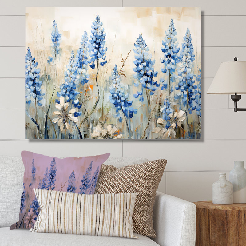 «Elegant Blue Bonnets Meadow III», reproduction sur toile, H 12 po x l 20 po x P 1 po