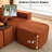 137.5" U Shaped  Sofa , USB & Wireless Charge, Coffee Table Board With a Cup Holder, Oversize Movable Modular Sofa,Movable Footstool,No Assembly,6 Seats,Corduroy,Orange-767511501