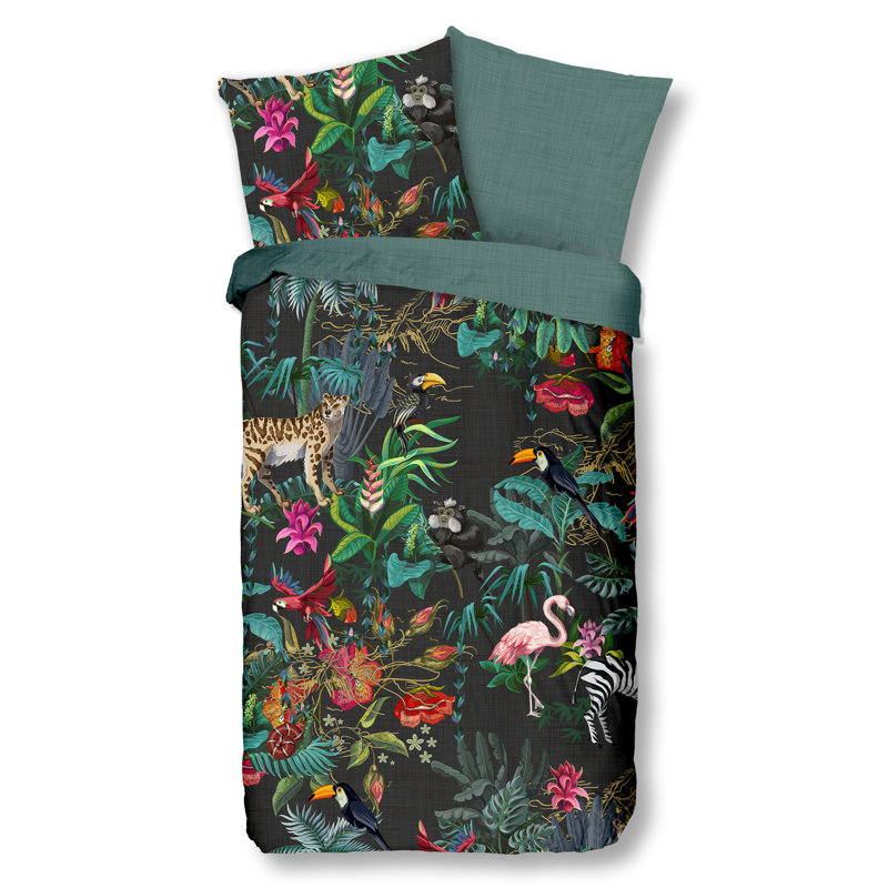 Floral Duvet Cover Set with Pillowcases, 135 x 200 cm - 1 Pillowcase 80 x 80 cm