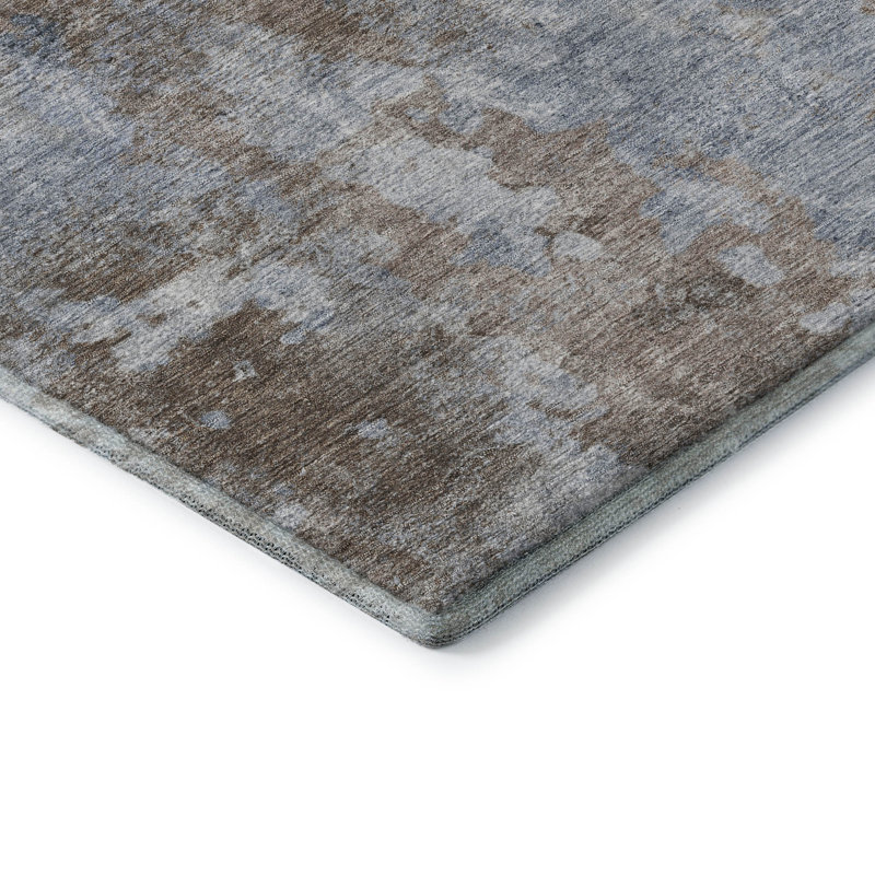 Premium Machine Washable Cerrito AMF573 Brown Rug, Rectangle 1'8" x 2'6"