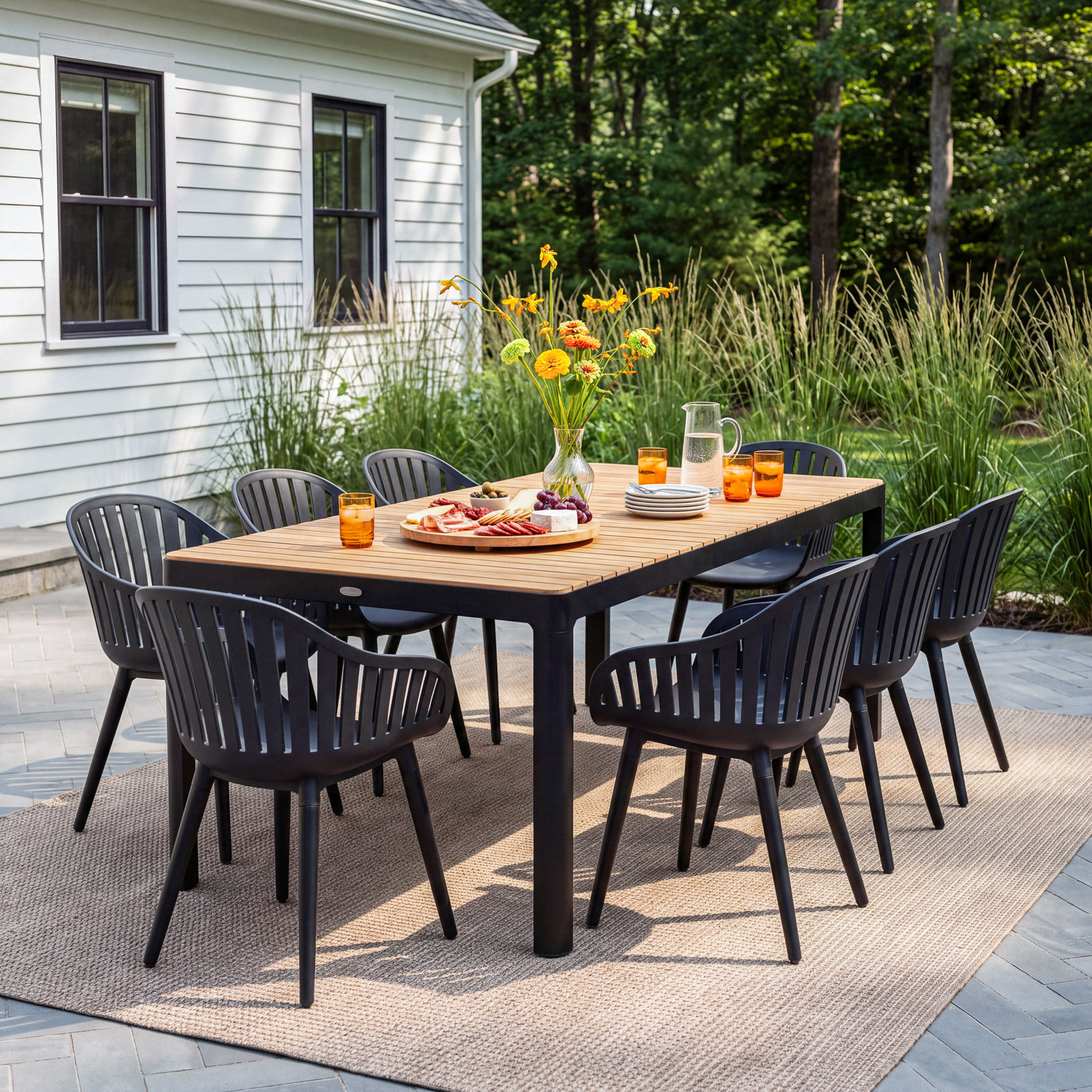 Bahjat 83" Teak Patio Dining Set