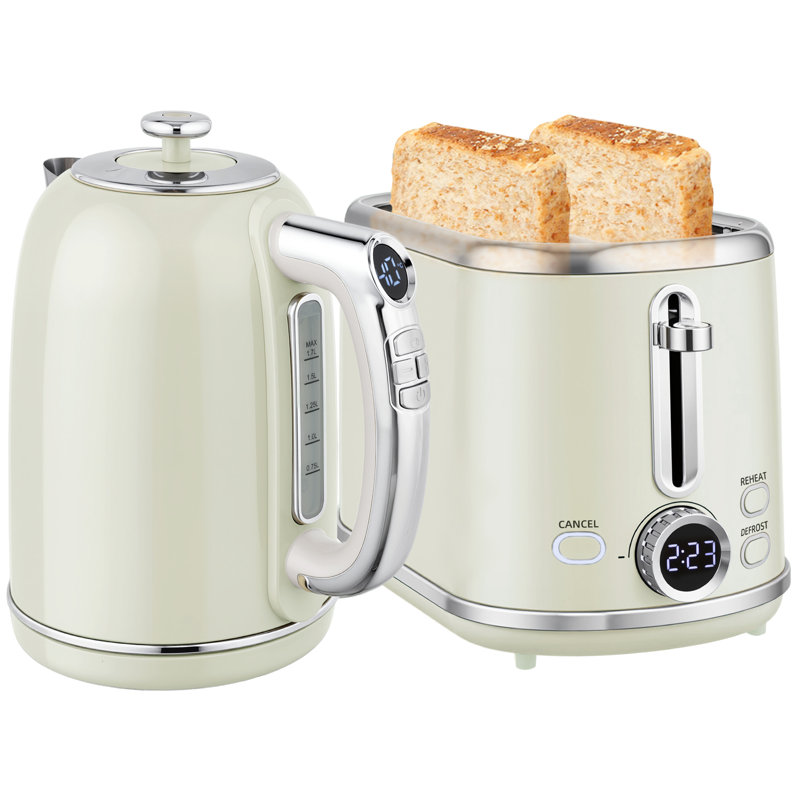 Kettle and Toaster Set, Grey/Silver