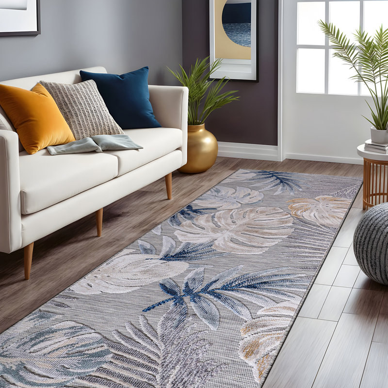 Chartier Machine Woven Floral Area Rug, Runner 2'2'' x 10'