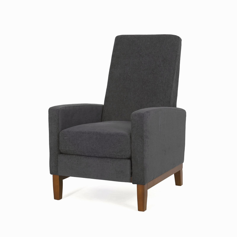 27'' Wide Wood Hand Manual Club Recliner, Charcoal