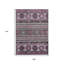Tapis intérieur lavable 9 pi x 12 pi prune et gris tribal mauve