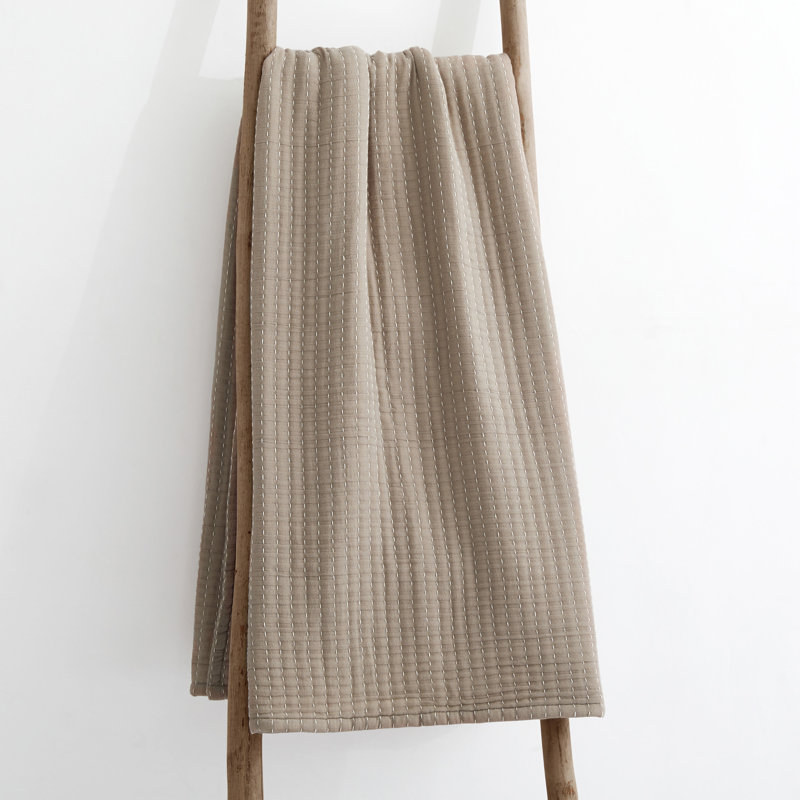 Caden Cotton Gauze Taupe Throw