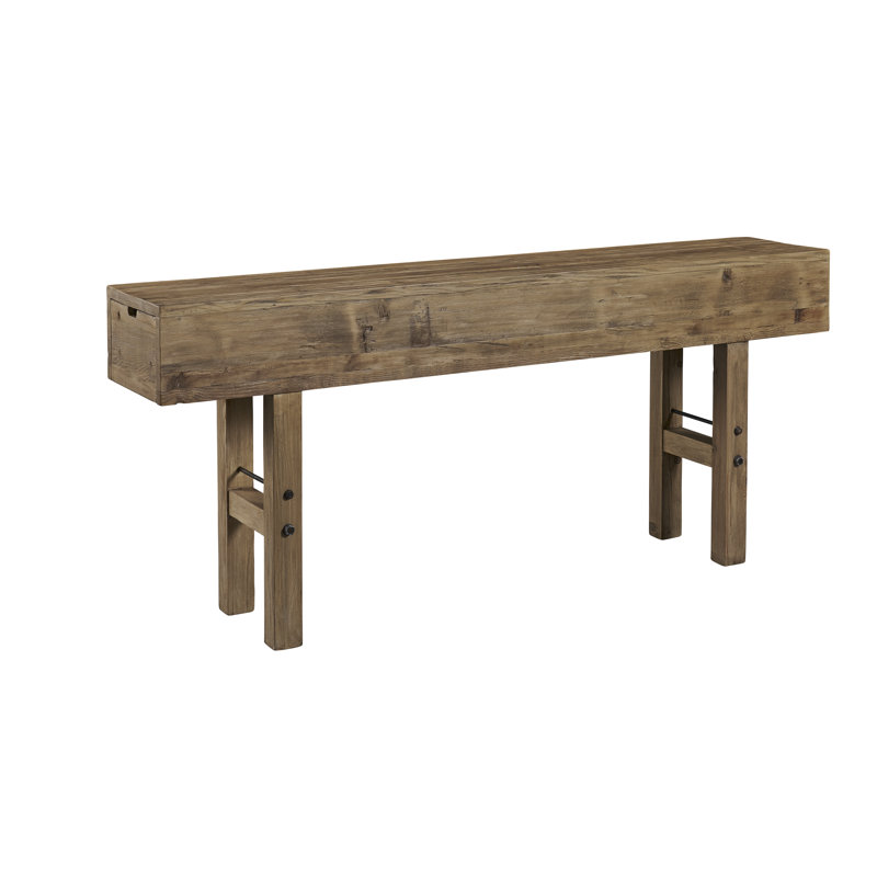 Console cachée en bois massif 84 po