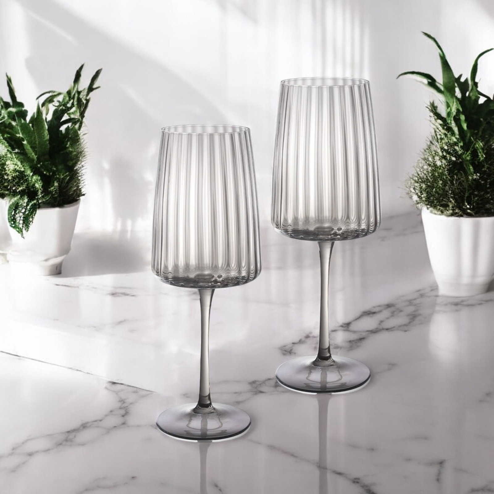 Orlosky Amber All Purpose Wine Glasses, Set/4, Gray