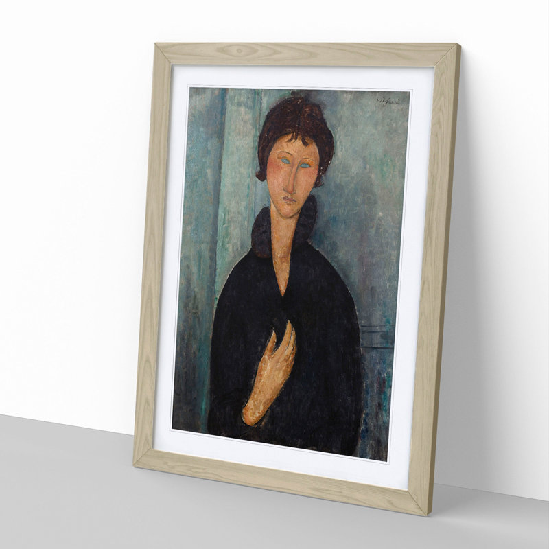 Portrait of a Woman Vol.8 by Amedeo Modigliani - Framed Print, 36cm H x 27cm W x 2cm D, Oak Framed