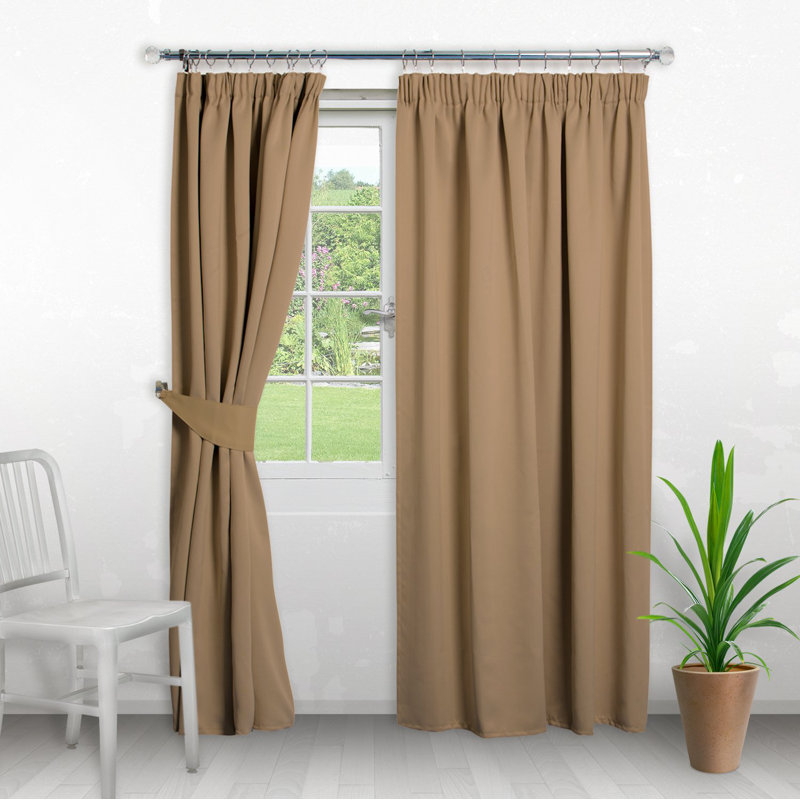 Blackout Sliding Panel Pair, Beige, 168 W x 183 D cm