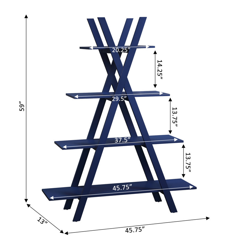 Darek Ladder Bookcase, Cobalt Blue