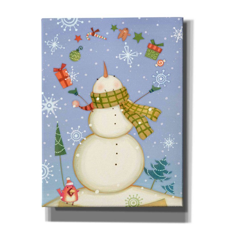 «Red Snow Barrel Studio» par Viv Eisner, art mural sur toile, H 16 po x l 12 po x P 0,75 po