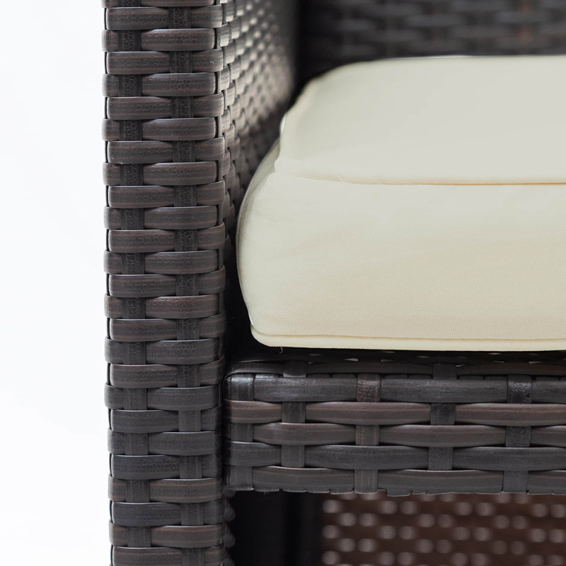 Ensemble de conversation modulaire en rotin avec coussins 3 pièces Patio