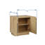 Buffet en chêne de style moderne Mid-Century, avec des coins arqués et des tablettes de rangement, une armoire de salon transformable pour la chambre, une couleur, des tablettes de portes