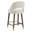 Tabouret de comptoir rembourré à dossier bas avec pieds en bois massif (ensemble de 2)-130166791