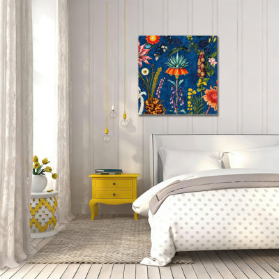 Vibrant Floral Assortment，16 X 16 Inch, Built-In Wooden Frame Wall Art