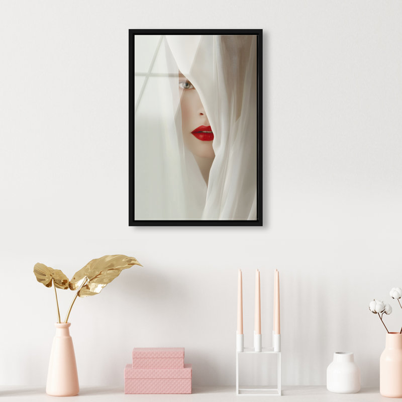 Secret Under Silk Print by Oliver Gal, 55"H x 37"W, Black Floater Frame