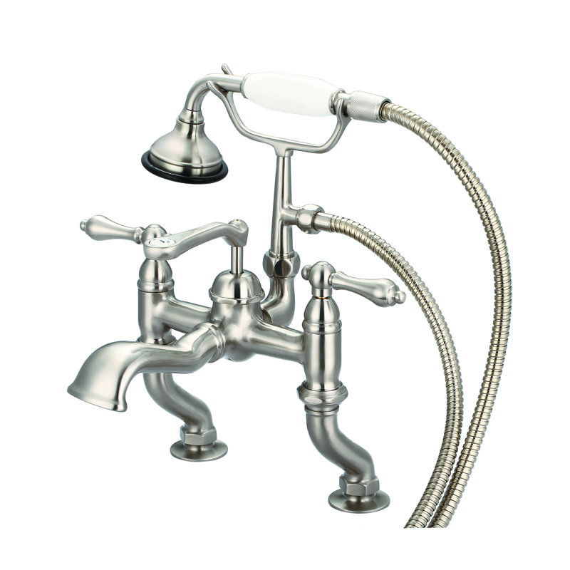 Stonington Deck Tub Spout, Brushed Nickel, Lever Handles