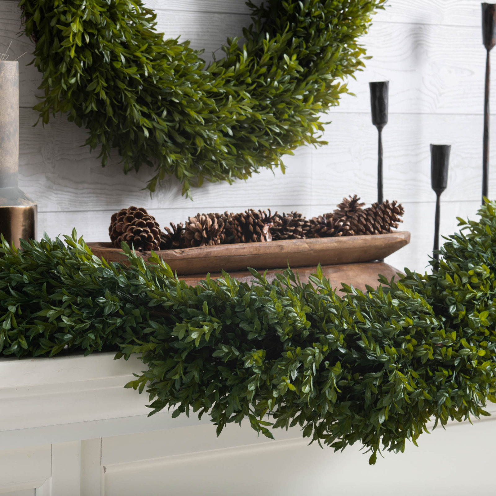60'' in. Faux Boxwood Garland