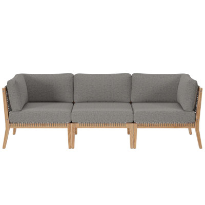 Modway Clearwater Outdoor Patio Teak Wood Sofa by Modway