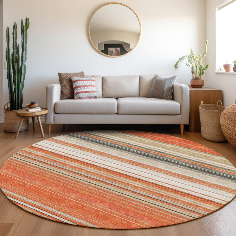 Tapis corail Prisco lavable à la machine de qualité supérieure, Rond 8 pi