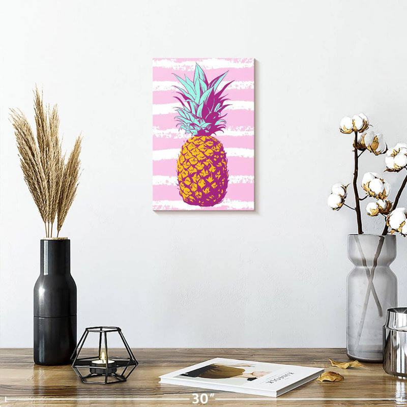 Yarlin Pastel Stripes Pineapple, 12" H x 8" W