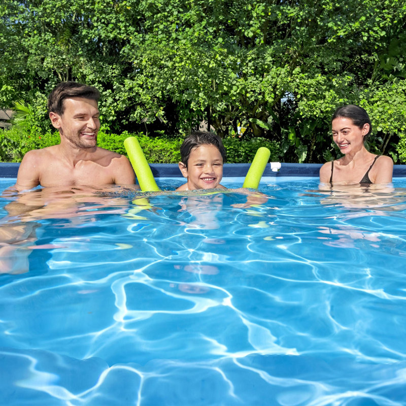 Bestway Steel Pro 9ft Blue Rectangular Above Ground Pool Set with Pump