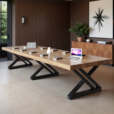Modern walnut solid wood rectangular dining table