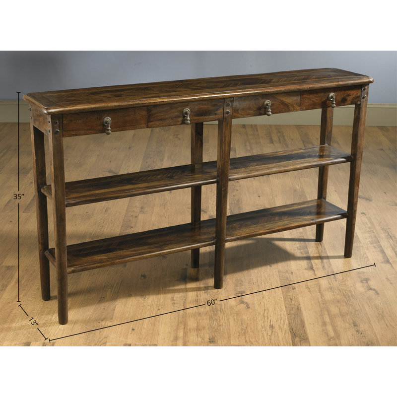 Console à 4 tiroirs 60 po Gaest, Sable patiné