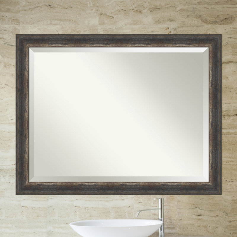 Miroir mural de salle de bain Roulston, Gris anthracite, 35 po x 45 po