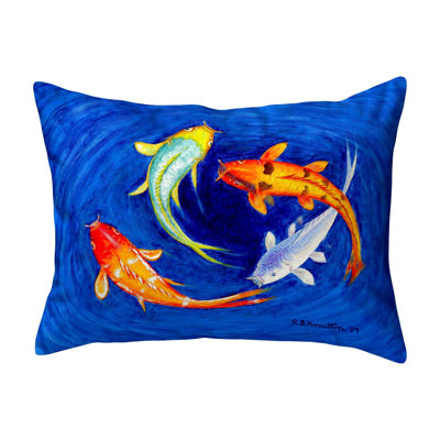  Swirling Koi Noncorded Outdoor Pillow Cover & Insert