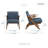 Granby 26.5" Mid-Century Modern Accent Chair - Easy-Care Faux Leather Upholstery, Durable Solid Rubberwood Frame-54229801-51441074