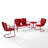 Burley 4Pc Outdoor Metal Conversation Set White Gloss - Loveseat Glider, Side Table, & 2 Armchairs-65525219