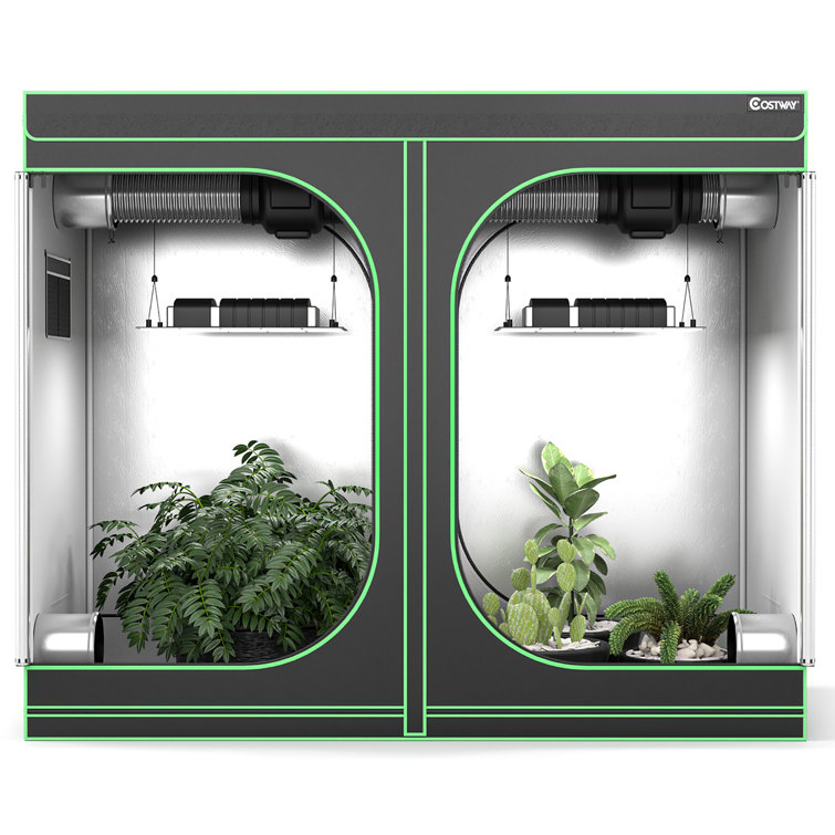 48 x 48 x 80 inch High Reflective Mylar with Observation Window-Gray丨Costway