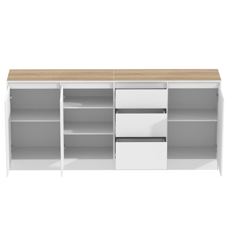 70.9"W Sideboard With 3 Door 3 Drawer