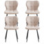 Modern Linen Fabric Dining Chair, Upholstered Side Chair with Metal Legs, Kitchen Accent Chair-111391915