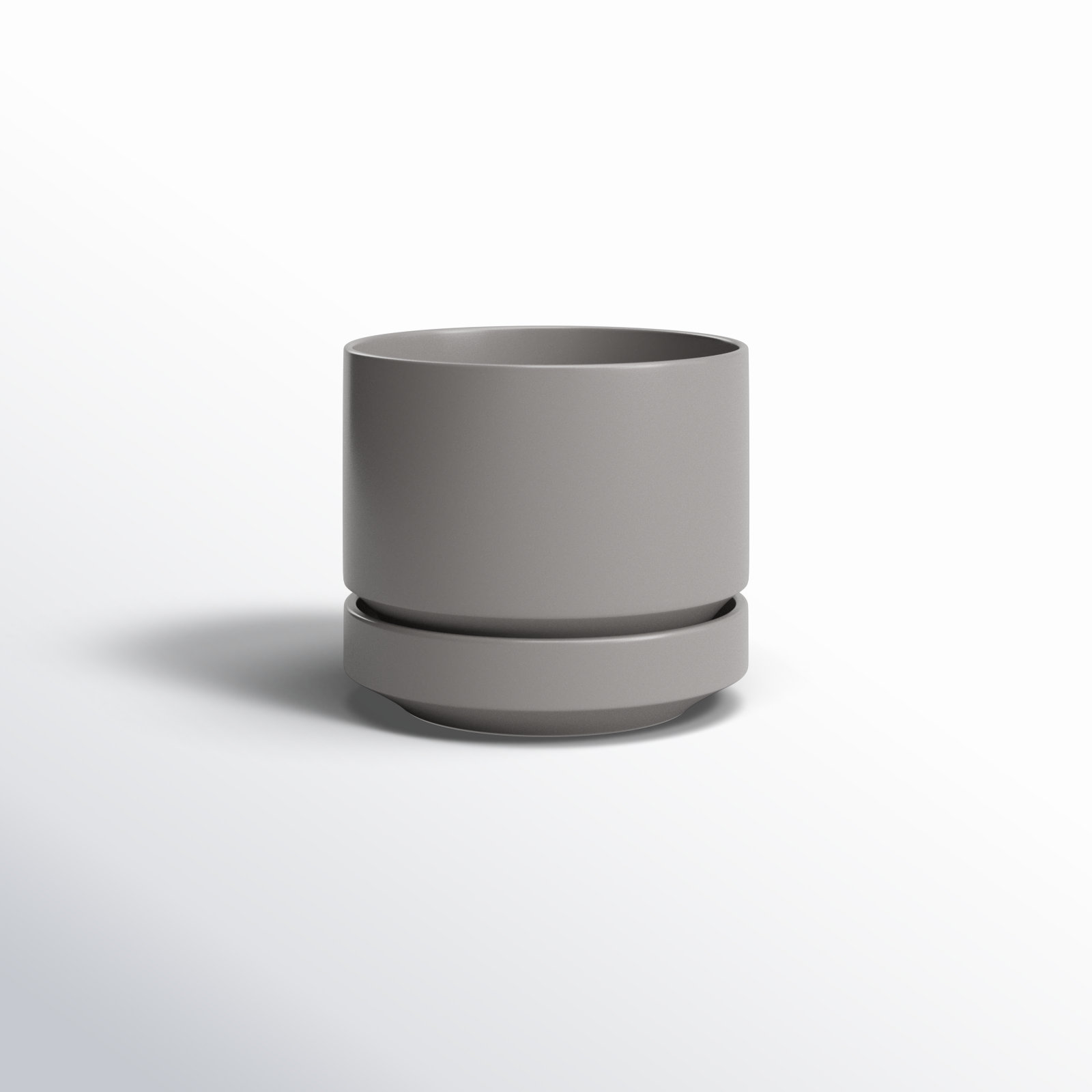 Byer 10" Ceramic Pot Planter, Gray, 6" H x 7" W x 7" D