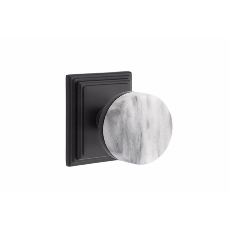 Select Round Knob with Square Rosette, Flat Black