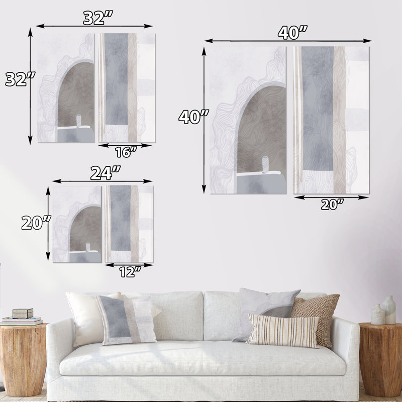 Minimalisme architectures II - ensemble de 2 impressions, Toile tendue, H 20 po x l 24 po x P 1 po