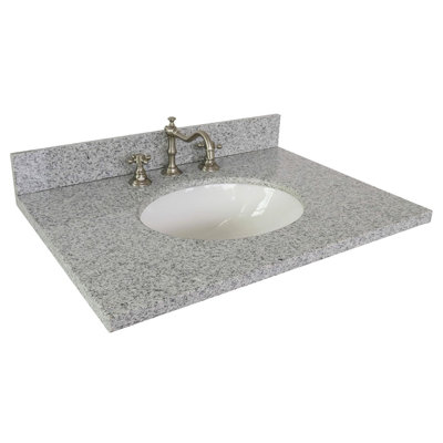 Ovate 31'' Granite Single Bathroom Vanity Top with Sink